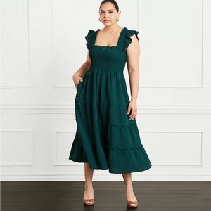 SIZE S-HILL HOUSE ELLIE NAP DRESS. Botanical Garden Crepe.